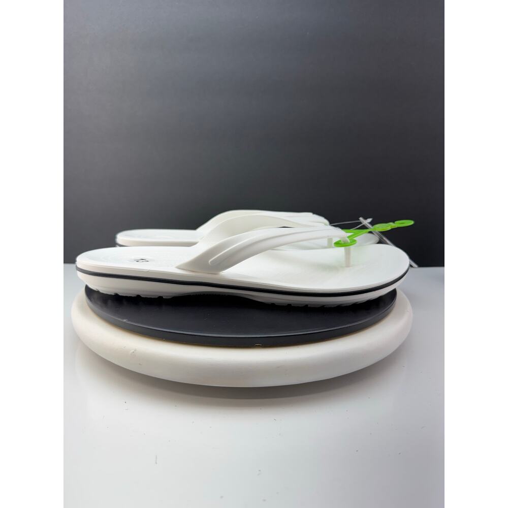 Crocs Crocband Flip-Flop Men's Size 13 White Toe-Post Casual Comfort Sandals NEW - Picture 5 of 9